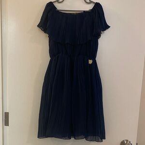 Guess Navy Blue Pleated Midi Dress Girls Size 7